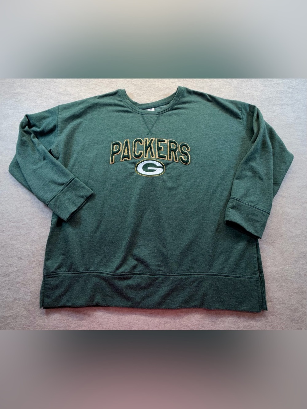 Green Bay Packers NFL Team Apparel Women’s XXL Chenille Crewneck Sweatshirt